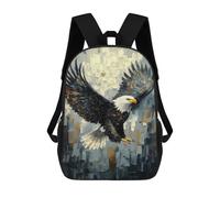 sinyumoney Bald Eagle in Flight Dynamic Impasto Art Backpacks 3D Printed Kids School Backpack Outdoor Casual Daypack Fashion Casual Children Backpacks Cute Travel Bags 17inch