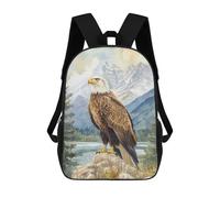 sinyumoney Bald Eagle Mountain View Children's Backpacks 17inch School Backpack 3D Printed Bag Bookbag for Kids Travel Rucksacks Boy Girl Book Bags Kids School Bag