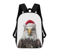 sinyumoney Bald Eagle with Santa Hat Backpack School Business Durable Laptop Bag for Camping Outdoor Adventures And Daily Travel 17inch