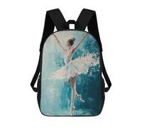 sinyumoney Ballerina 3D Printed Children's School Backpack for Kids High Capacity Travel Rucksacks Book Bags Kids School Bag Back Pack 17inch