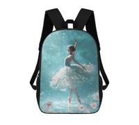 sinyumoney Ballerina in Floral Dress Backpack School Water Resistant Travel Backpack Computer Bag - Perfect for Travel, Work And Daily Use 17inch