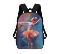 sinyumoney Ballet Dancer Fauvism Style Children's Backpack, 3D Printed School Backpack, Backpack for Boys Girls, Adjustable School Bag for Primary School 17inch
