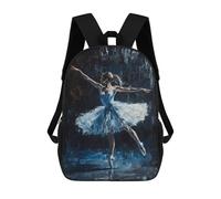 sinyumoney Ballet Dancer in Blue Ballet Wall Art Backpack School Water Resistant Travel Backpack Computer Bag for School/Work/Travel 17inch