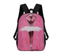sinyumoney Ballet Dancer in Pink Expressive Ballerina Painting School Backpack for Girls Backpack Water Repellent Casual Daypack Lightweight Rucksack Boy Girl School Backpack 17inch