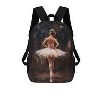 sinyumoney Ballet Dancer in Spotlight Red Curtain Call Ballet’s Final Bow Kids School Backpack School Bag 3D Printed School Bag for Boys Elementary And Middle School Students 17inch