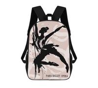 sinyumoney Ballet Dancer Painting 3D Printed Children's 17 Inch Backpacks 3D Printed Casual School Bag for Boys Elementary And Middle