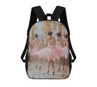 sinyumoney Ballet Dancers in Pink Tutus-1 Backpack School Bag Travel College Rucksack Backpacks for Girl, Teen Girls 17inch