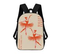 sinyumoney Ballet Festival in Manhattan, New York Kids School Backpack 17 Inch School Bag 3D Printed School Bag for Boys Elementary And Middle School Students