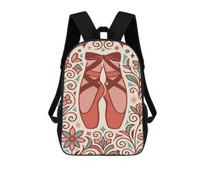 sinyumoney Ballet Shoes Floral Art School Bags Water Resistant Travel Backpack Computer Bag - Perfect for Travel, Work And Daily Use 17inch