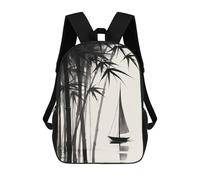sinyumoney Bamboo Boat Peaceful Water Children's Backpacks School Backpack 3D Printed for Kids Travel Rucksacks Book Bags Kids 17inch School Bag