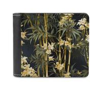 sinyumoney Bamboo Garden with Yellow Flowers 3D Print Clutch Purse Safe Protection Card Slots Note Section Soft Convenient Wallets for Boys Girls 11.7cm*9.5cm