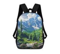 sinyumoney Banff National Park Canada Illustration Kids Backpack Fashion Fun Backpack Book Bag for Boys And Teenager 3D Printed School Bags for Boys 17inch