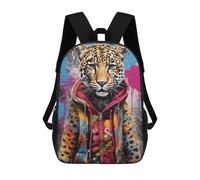 sinyumoney Banksy Art Leopard Hoodie School Backpack Rucksack Casual Daypacks School Work Travel Bag for Men, Women & Teenage Boys 17inch