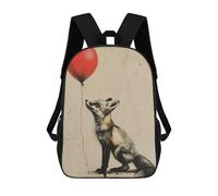 sinyumoney Banksy Fox Red Balloon Backpack School Rucksack Casual Daypacks School Work Travel Bag for Boys/Girls/Teenagers 17inch