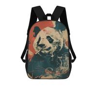 sinyumoney Banksy Panda Smoking Art Kids Backpack,School Backpack Kids School Bag 3D Printed Cartoon Large Capacity Backpack for Kids Boys And Girls 17inch