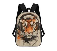 sinyumoney Banksy Tiger Headphones Backpack Cartoon Plush Bag, 3D Backpack for Kids School Bag Birthday Gift Idea for Boys And Girls 17inch