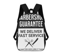 sinyumoney BARBERSHOP FAST WHITE School Bags Lightweight Casual Daypack School Backpacks for School/Work/Travel 17inch