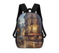 sinyumoney Barcelona Architecture Backpack 3D Printed Children's School Backpack for Kids High Capacity Travel Rucksacks Book Bags Kids School Bag Back Pack 17inch