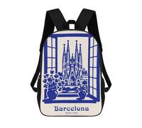 sinyumoney Barcelona, Spain 1906 Children's 17 Inch School Backpack 3D Printed Casual Daypacks for Kids Travel Rucksacks Book Bags Kids School Bag