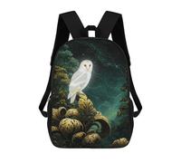 sinyumoney Barn Owl on Golden Leaves Children's Backpacks Kids Fun School Bag Boys Backpack Travel Bag Student Schoolbag Book Stationery Bag Chool Bags 17inch