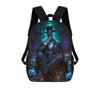 sinyumoney Baron Samedi Children's Backpack, 3D Printed School Backpack, Backpack for Boys Girls, Adjustable School Bag for Primary School 17inch