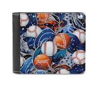 sinyumoney Baseball Artwork Sport Meets Creativity 3D Print Clutch Purse Holds Bills Credit RFID Blocking Minimalist Style Wallets Gifts 11.7cm*9.5cm