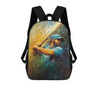 sinyumoney Baseball Batter Swing - Energetic Abstract Sports Art Children's Backpacks School Backpack 3D Printed Backpack for Kids Travel Rucksacks Book Bags Kids School Bag 17inch