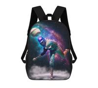 sinyumoney Baseball in Space A Cosmic Catch Kids School Backpack School Bag 3D Printed School Bag for Boys Elementary And Middle School Students 17inch