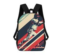 sinyumoney Baseball Swing Ronaldo Backpack, Children's Backpack, Student School Bag, Book Bag, 3D Printed School Bag For Boys And Girls, 17inch