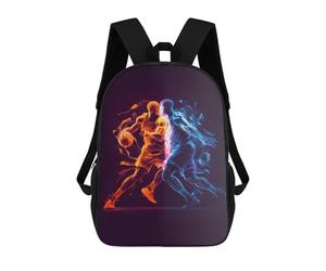 sinyumoney Basketball Duel in Neon Rucksack School Secondary High School College Backpack Travel for Camping Outdoor Adventures And Daily Travel 17inch