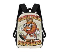 sinyumoney Basketball Is The Way to Happiness Backpack School Travel College Rucksack Backpacks for Campus Outdoor Travel Sports 17inch
