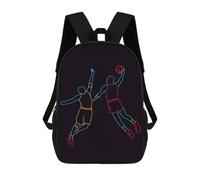 sinyumoney Basketball Neon Pop Art Backpack School Bag Water Resistant Computer Rucksack for Campus Outdoor Travel Sports 17inch