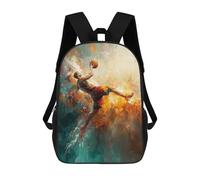 sinyumoney Basketball Player in Flight Abstract Art School Bags Daypacks Business Backpack Water Resistant Bookbag for School/Work/Travel 17inch