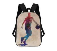 sinyumoney Basketball Player Watercolor Backpacks Kids School Backpack School Bag 3D Printed School Bag for Boys Elementary And Middle School Students 17inch