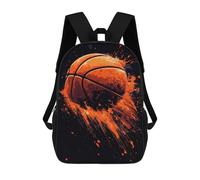 sinyumoney Basketball Splash Art 3D Printed 17inch Kids School Bag Rucksacks Children's School Fashion Casual Back Pack High Capacity Travel Book Bags