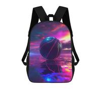 sinyumoney Basketball Sport Neon Backpack School Bag Rucksack for Girls Boys Backpacks Large Capacity Kids Back Pack Lightweight School Bags for Children Students 17inch