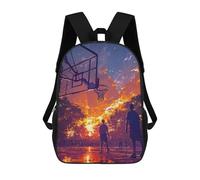 sinyumoney Basketball Sports Sunset Rucksack School Secondary High School College Backpack Travel for Teenage Girls Boys Women Men 17inch