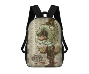 sinyumoney Bass Fish Enjoy Craft Beer School Backpack Travel College Rucksack Backpacks for Campus Outdoor Travel Sports 17inch