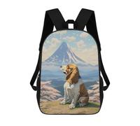 sinyumoney Basset Hound Mount Fuji School Backpack Travel College Rucksack Backpacks for Campus Outdoor Travel Sports 17inch