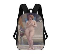 sinyumoney Bathing Lady School Backpack Lightweight Casual Daypack School Backpacks for Boys/Girls/Teenagers 17inch
