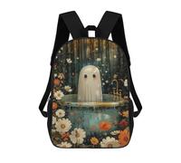 sinyumoney Bathtube Ghost Floral School Backpack Daypacks Business Backpack Water Resistant Bookbag for Men/Women 17inch