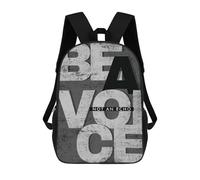 sinyumoney Be A Voice Not An Echo 3D Printed Children's 17 Inch Backpacks 3D Printed Casual School Bag for Boys Elementary And Middle