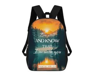 sinyumoney Be still And Know Rucksack Lightweight Airport College Students Back Pack for Girls Boys Teenage 17inch