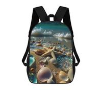 sinyumoney Beach Glass Treasures Backpack School Backpack Kids School Bag Large Capacity Kids Backpack for School Rucksack 3D Book Bag Gifts for Kids 17inch