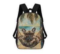 sinyumoney Beach Hammock Dog Sunglasses Children's Backpacks School Backpack 3D Printed for Kids Travel Rucksacks Book Bags Kids 17inch School Bag