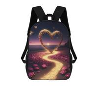 sinyumoney Beach Heart Path with Butterflies School Backpack Daypacks Business Backpack Water Resistant Bookbag for School/Work/Travel 17inch