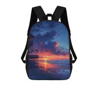 sinyumoney Beach Sunset Reflections School Bags School Secondary High School College Backpack Travel for Boys/Girls/Teenagers 17inch