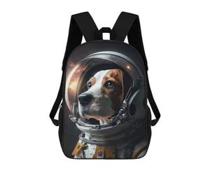 sinyumoney Beagle Astronaut Backpack School Daypacks Business Backpack Water Resistant Bookbag for Camping Outdoor Adventures And Daily Travel 17inch