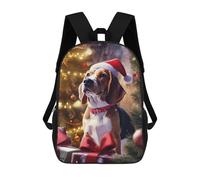 sinyumoney Beagle Christmas Backpack School Bag Lightweight Airport College Students Back Pack for Teenage Girls Boys Women Men 17inch