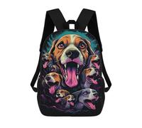 sinyumoney Beagle Dog Collage Art Print Kids Backpack,School Backpack Kids School Bag 3D Printed Cartoon Large Capacity Backpack for Kids Boys And Girls 17inch